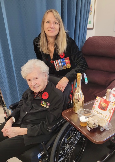 Ida Crocker with guests at her 105th birthday celebration