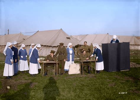 Canadian military nurses in wartime medical setting